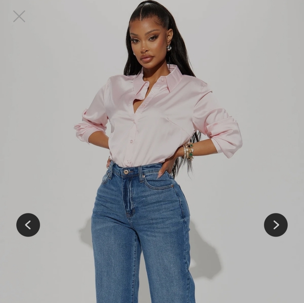 Fashion Nova Smooth Talking Button Down Top - Picture 2 of 3